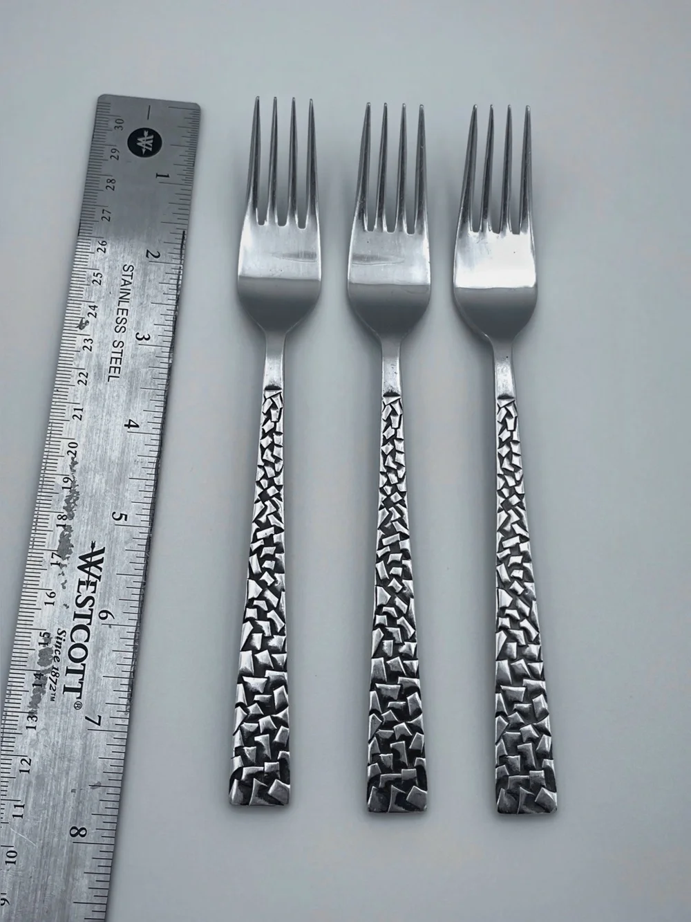 Vintage National Silver Co PAMPLONA Stainless Steel Dinner Forks- MCM - Set of 3